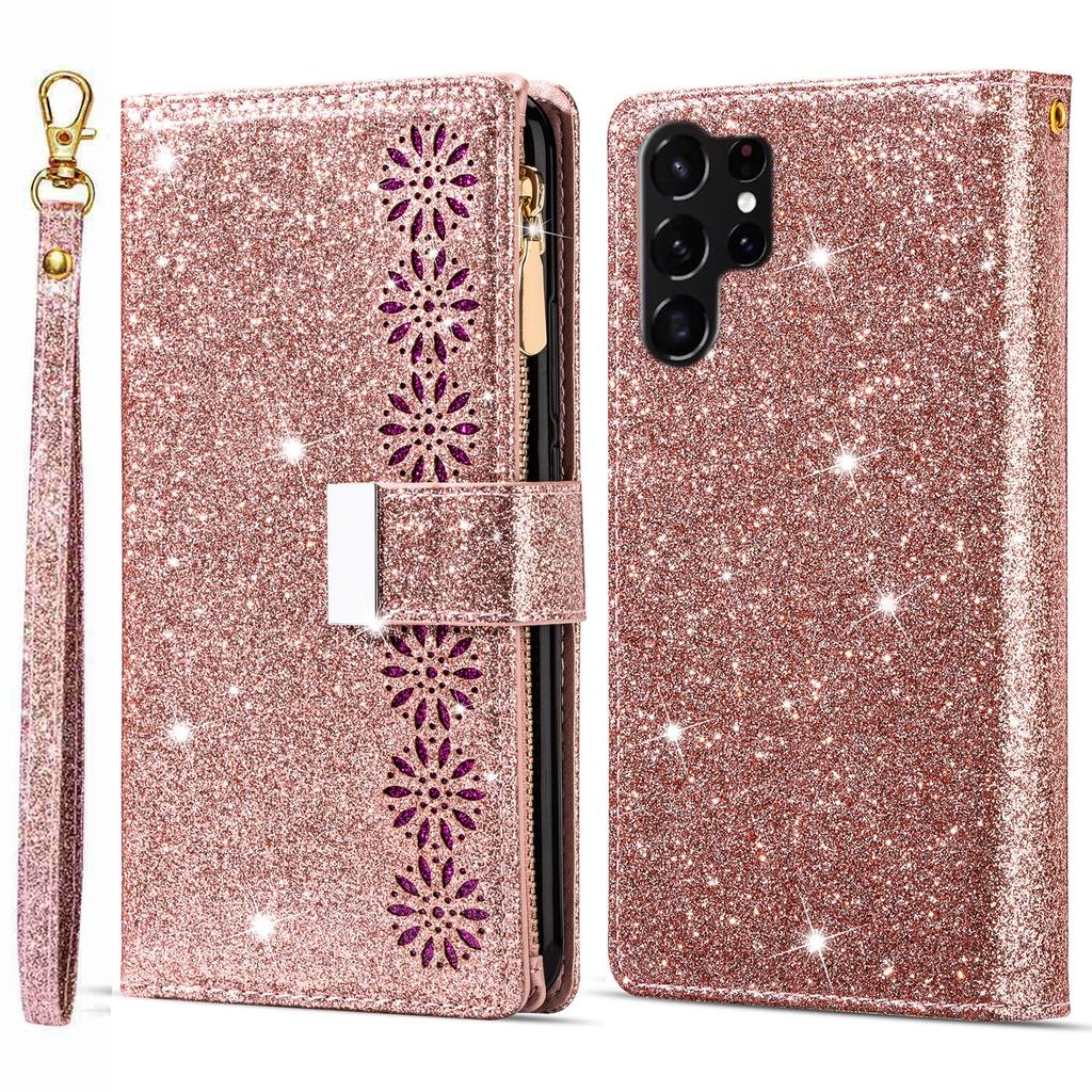Etui do Samsung Galaxy S26 Ultra Gwieździste Niebo Rzeźbione Skórzany Portfel Pokrowiec na Telefon z Paskiem na Nadgarstek