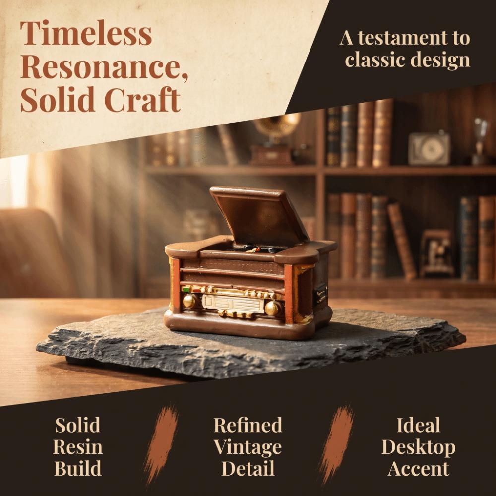 Resin Retro Resin Miniature Tabletop Ornament  Cafe Desktop Small Layout Ornament Playback device