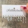 Silver Color Heart Dangle Earrings Set Vintage Butterfly Metal Geometric Drop Earring for Women 2023 Fashion Trendy Jewelry Gift