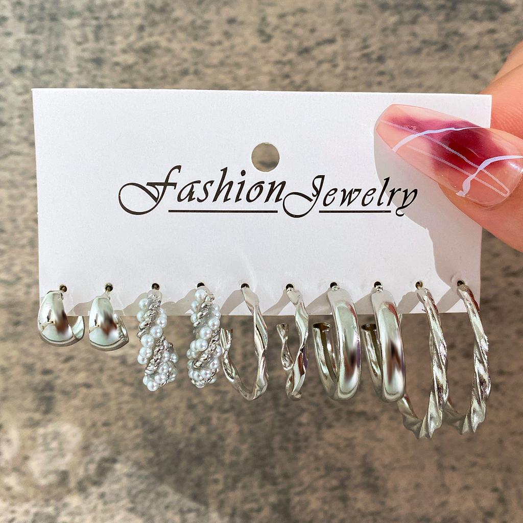Silver Color Heart Dangle Earrings Set Vintage Butterfly Metal Geometric Drop Earring for Women 2023 Fashion Trendy Jewelry Gift