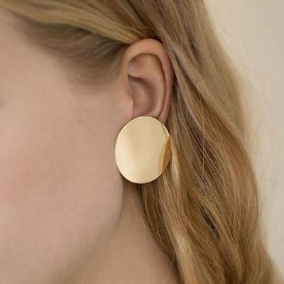 Round Shaped Golden Earrings Simple Metal Vintage Earrings For Women Fashion Jewelry Girls Earring Brincos 2019