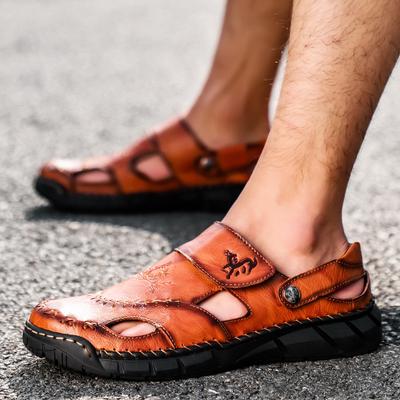 Sommer Herren Ledersandalen Klassische Römersandalen Slipper Outdoor Sneaker Strand Gummi Flip Flops Männer Wasser Trekking Sandalen