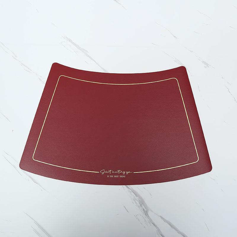 Scalloped Leather Placemat Table Mat Oil-Water-Proof And Heat-Insulating Household PU Table Coasters Kitchen Device Sets