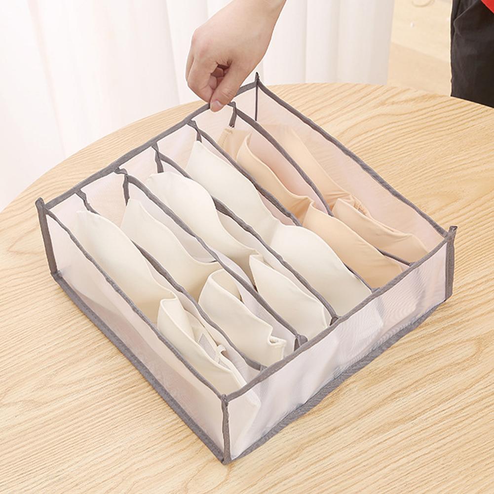3 Pcs Closet Storage Box 6/7 /11 Compartments Ties Storage Box Washable Multifunctional Stackable Household Cabinet Organization