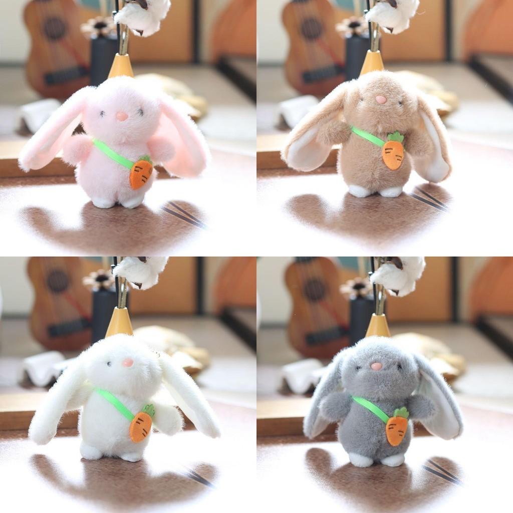 Plush Rabbit Keychain Backpack Charm Toy With Scarf Stuffed Gift For Kids
