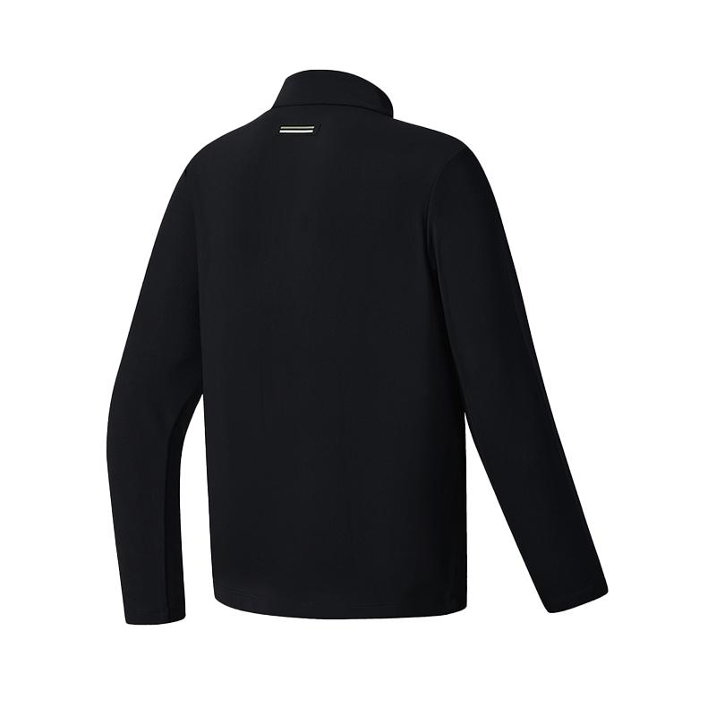 Men's FILA Golf Jackets Men's Pitch Black-BK Stand Collar Fleece-lined Other