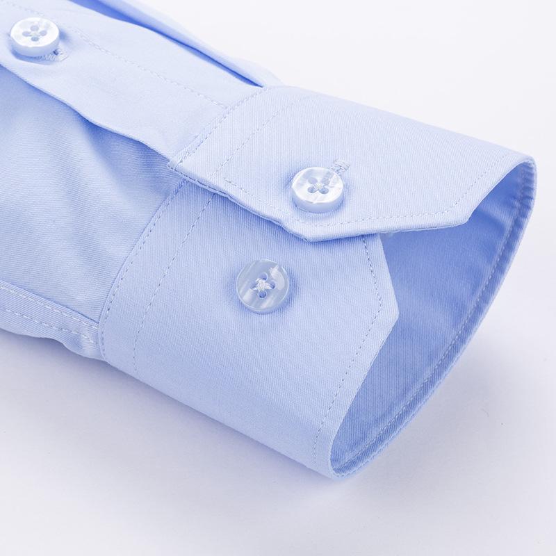 2024 Men's White Slim Fit Bamboo Fiber Long Sleeve Iron-Free Business Shirt