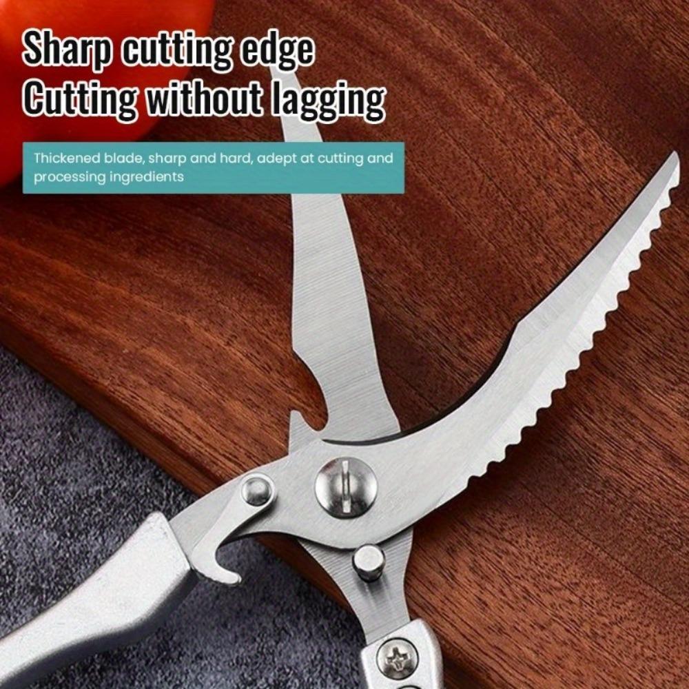 1PC Chicken Bone Kitchen Scissors Kitchen Shears Duck Fish Cutter Stainless Steel Scissors Scale Clean Cook Scissors