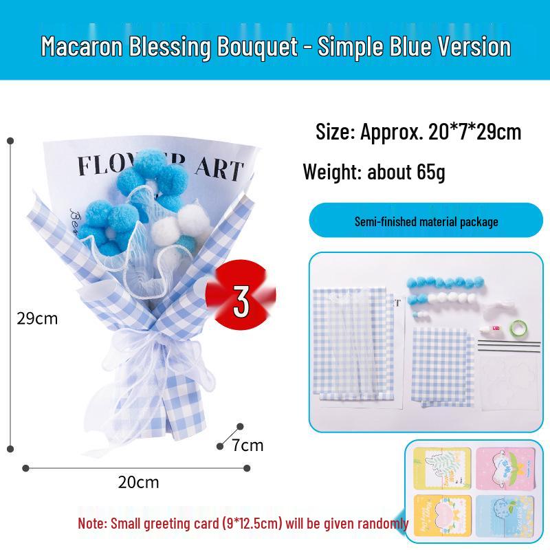 Handmade DIY Macaron Blessing Bouquet Craft Kit for Kindergarten Children s Teacher s Day Gift