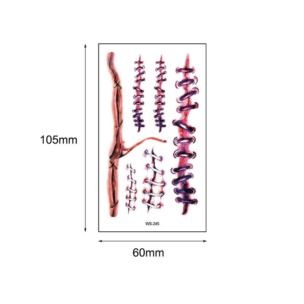 Skin Decoration Face Body Art Temporary Tattoos Horror Scar Halloween Tattoo Stickers Fake Tattoo