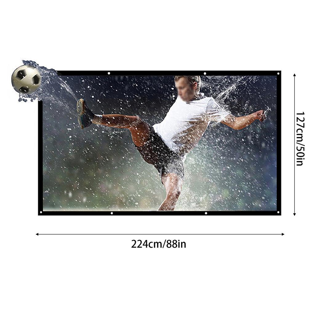 120 Inch 16:9 Projector Screen Portable HD Projection Screen Foldable Wall Mounted for Home Theater Office Movies