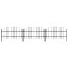 VIDAXL Steel Garden Fence - Spear Top - 0.75-1x5.1m - Black