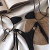Sexy Women's Bikini Set with Straps Starfish Bathing Suit Metal Drawstring Low Waist Sexy Swimsuit Set