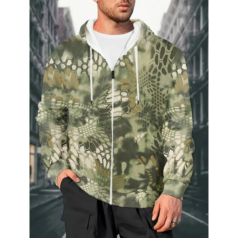 Heren Camouflage Veelzijdig Comfortabel Rits Hoodie Casual Losse Hoodies Sweatshirts Heren
