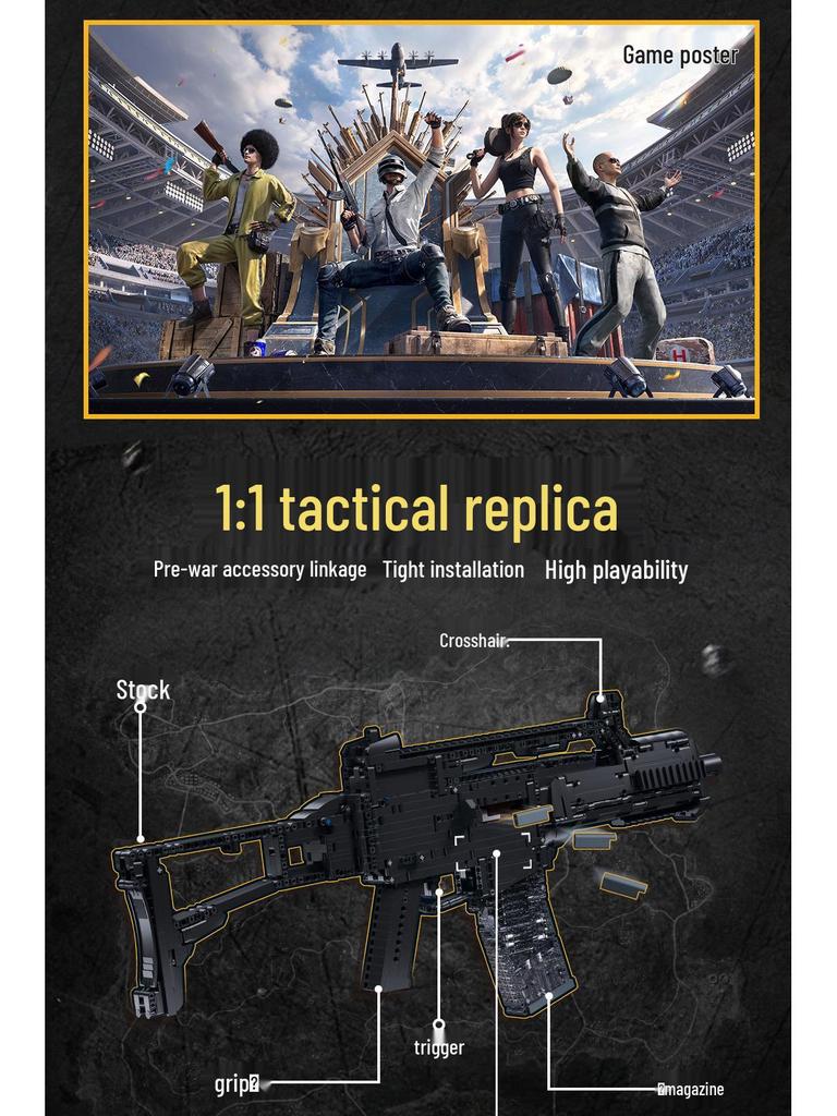 Xiao Luban AKM416 Assault Rifle Building Block Toy - Birthday Gift for Boys