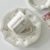 Creative Rabbit Relief Ceramic Cup and Plate Set for Small Fresh Tableware