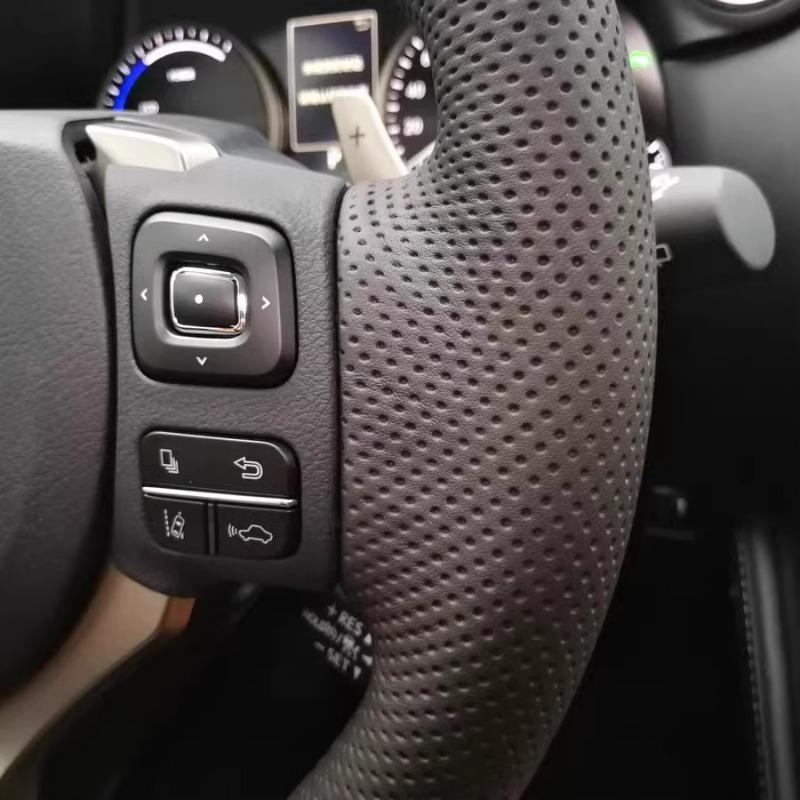 Car Steering Wheel Cover for Lexus Is 200t 250 300 350 F Sport RC 350 CT 200h / NX Carbon Fiber&Leather Steering Wheel Wrap