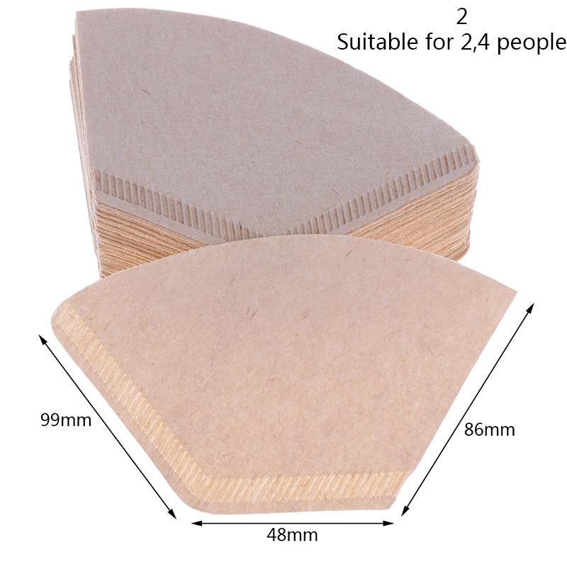 

100X Экологичный неотбеленный оригинальный деревянный бумажный фильтр-мешок для кофе