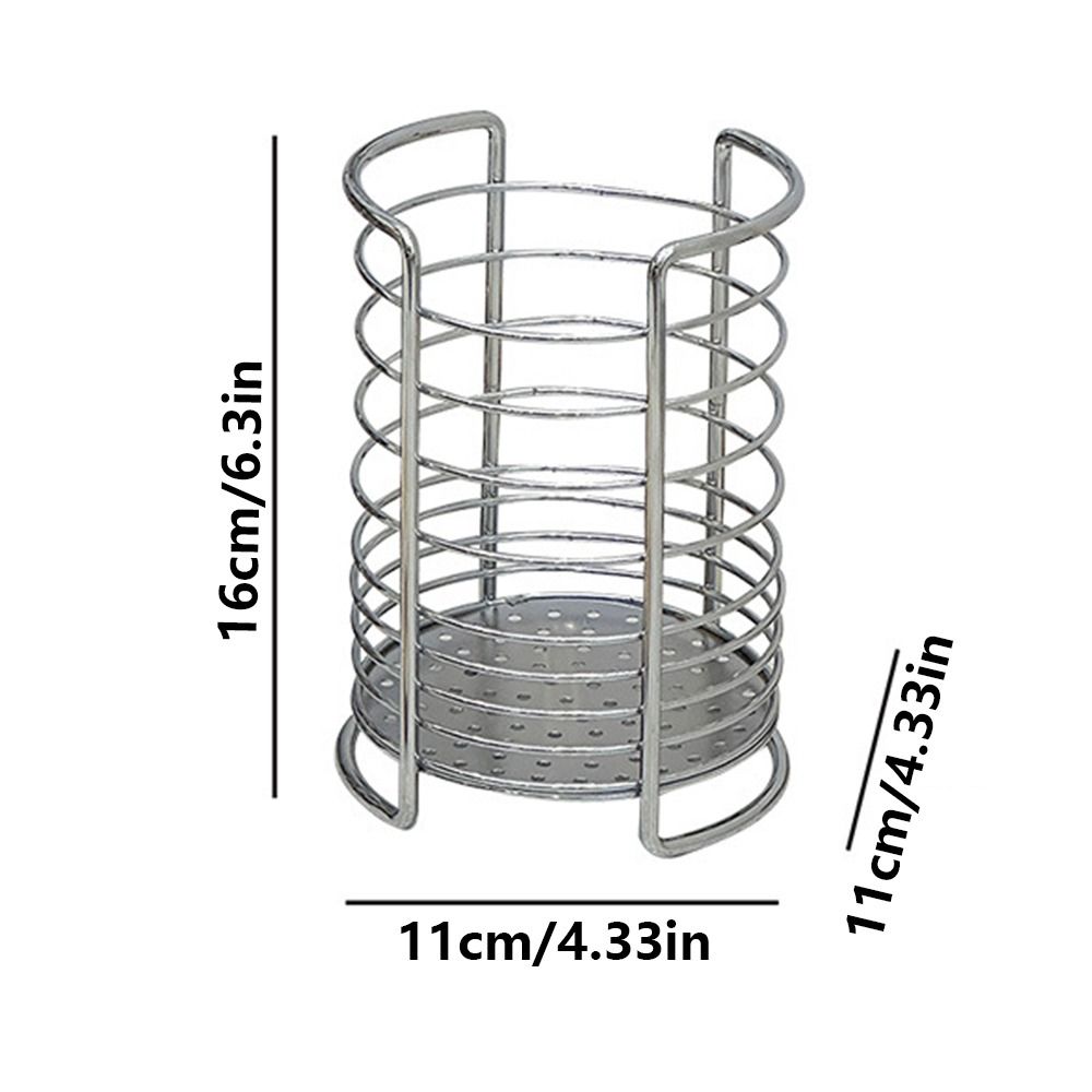 Round Kitchen Utensil Holders Draining Hole Base Tabletop Cutlery Drainer Desktop Organization