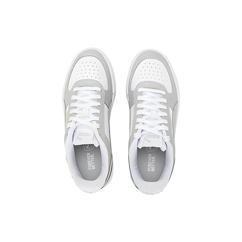 PUMA Caven Comfortable Abrasion Resistant Low top Skateboard Shoes Unisex White Gray 380810-35