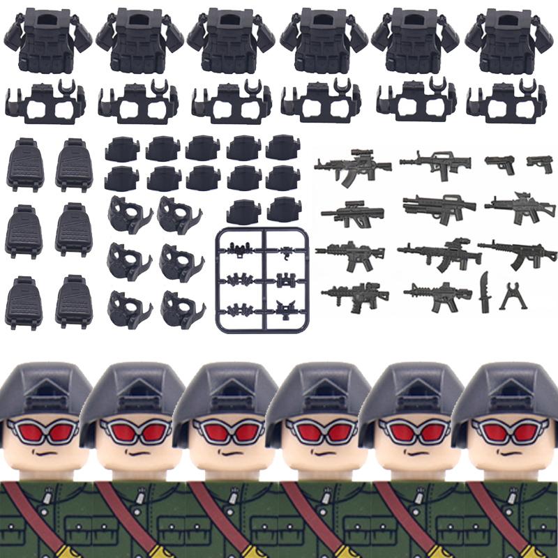 City SWAT Ghost Commando Figures Building Blocks Modern Police Special Forces UN Army Soldier Military Weapone Bricks Toys