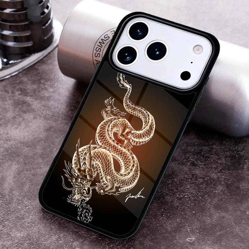 Retro Chinese Dragon Totem Phone Case for iPhone 17 16 15 Pro Max Air 14 13 12 11 Plus Shockproof Capa Cover
