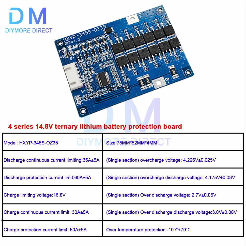 3/4/5S 35A Li-ion Lithium Battery BMS 18650 Charger Protection 12.6V 16.8V 21V Protection With Temperature Control Radiator