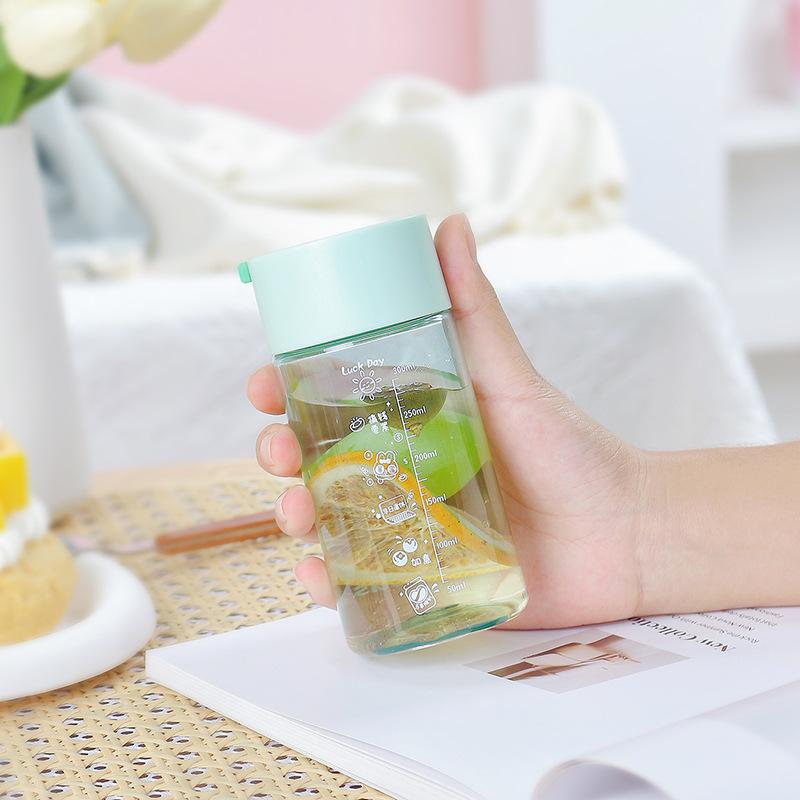 Lucky Daily Small Mini Water Cup Sealed Leak-proof Transparent Plastic Cup Hand Cup High Temperature Resistant Accompanying Pocket Cup