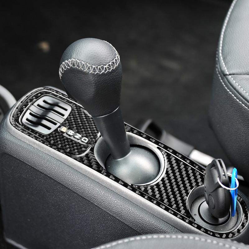 For Benz Smart Fortwo 2011-2015 Real Carbon Fiber Gear Shift Panel Suits Trim Cover Car Interiors Accessories Decoration Sticker