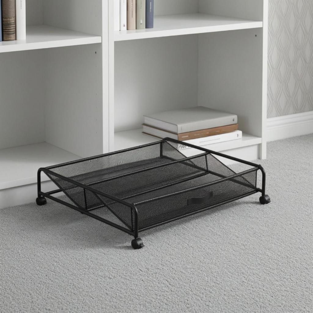 Rolling Shoe Storage Organizer Metal Mesh for Bedroom