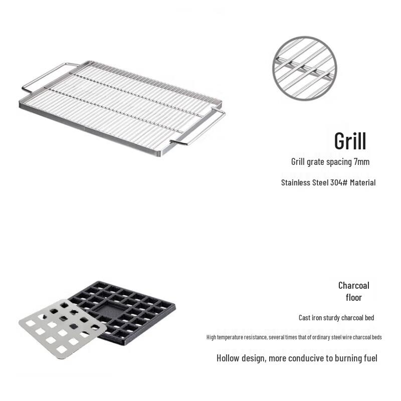 Portable Stainless Steel BBQ Grill & Fire Pit