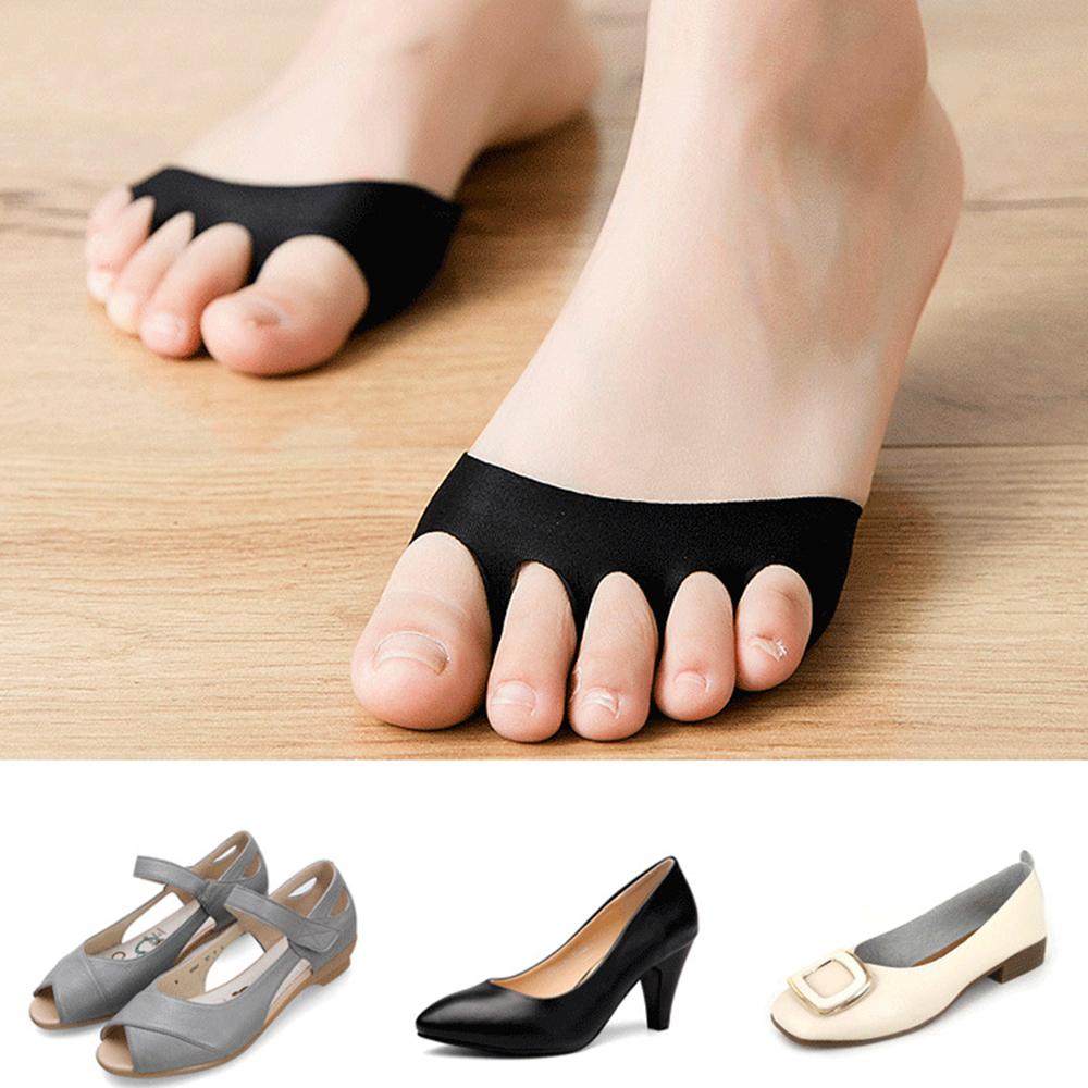 Silk Invisible Bamboo Sponge Anti-slip Forefoot Foot Pad Open Toe Socks Half Socks Sock Slippers