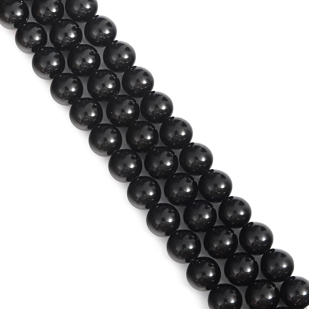 32-62 stk natursteinperler svarte obsidian runde perler for smykkelaging DIY armbånd halskjede