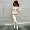 Tuta Maglione da Donna Tuta Sportiva Casual da Donna con Cappuccio Maglione alla Moda in Pile