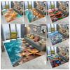 Sea Star Beach Waves Shell Colored Stone Sand Carpet Living Room Bedroom Home Decoration Children's Playground Non Slip Foot Mat
