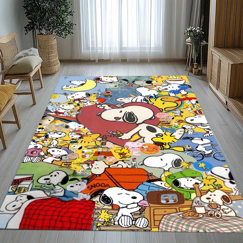 

Cute Snoopy Dog Cartoon Living Room Non-Slip Area Rug Soft Carpet for Bedroom Kids Playroom Sofa,Home Decor Doormat Gift 40x60cm