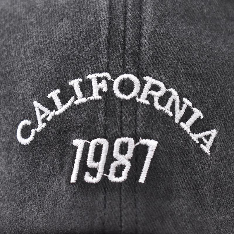 New washed and old 1987 cotton embroidered baseball hat men's and women's hats Korean version hip-hop personalized cap