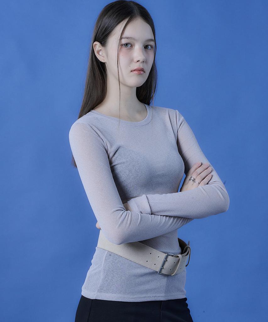 KOLEAT Long-Length See-Through Layered Plain Long-Sleeve T-Shirt Inner [3 Colors] 618