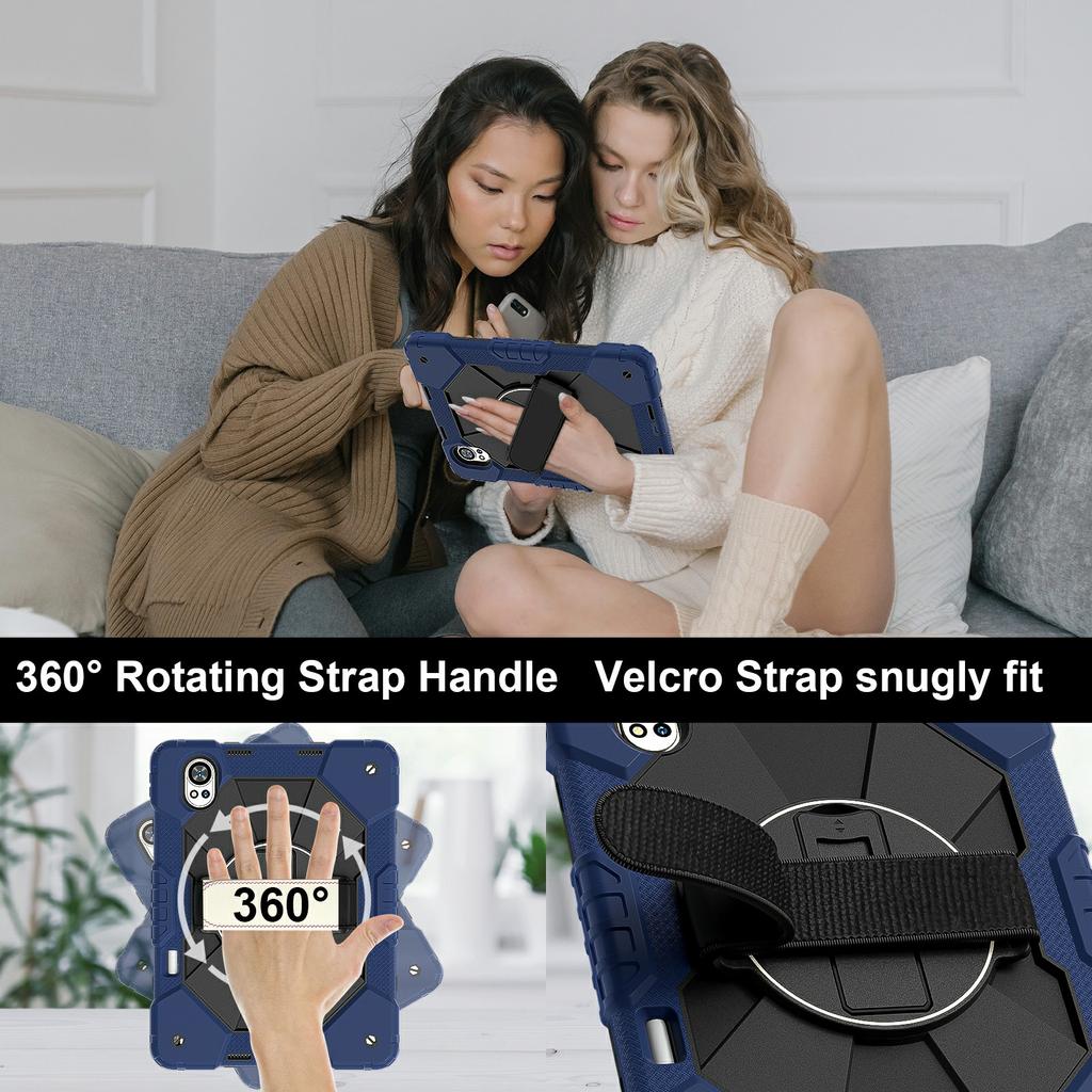 Pro Huawei MatePad Air (2024) Pouzdro Stojánek Silikon+PC Kryt na tablet s ramenním popruhem