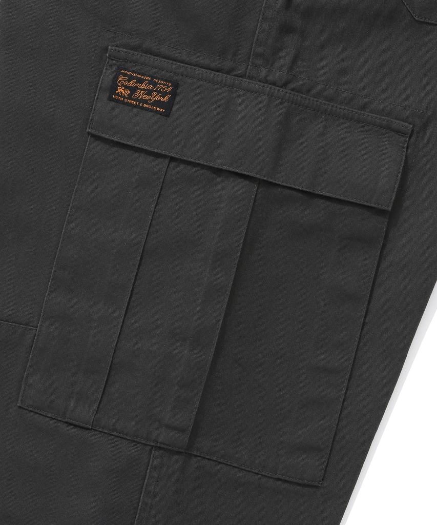 COLUMBIA UNIVERSITY Sl-Label Belted Cargo Cotton Pants Charcoal
