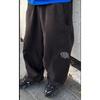 Youth Casual Jogger Pants With Embroidery Detail High-Elastic Cotton Blend Lightweight Sweatpants Teens