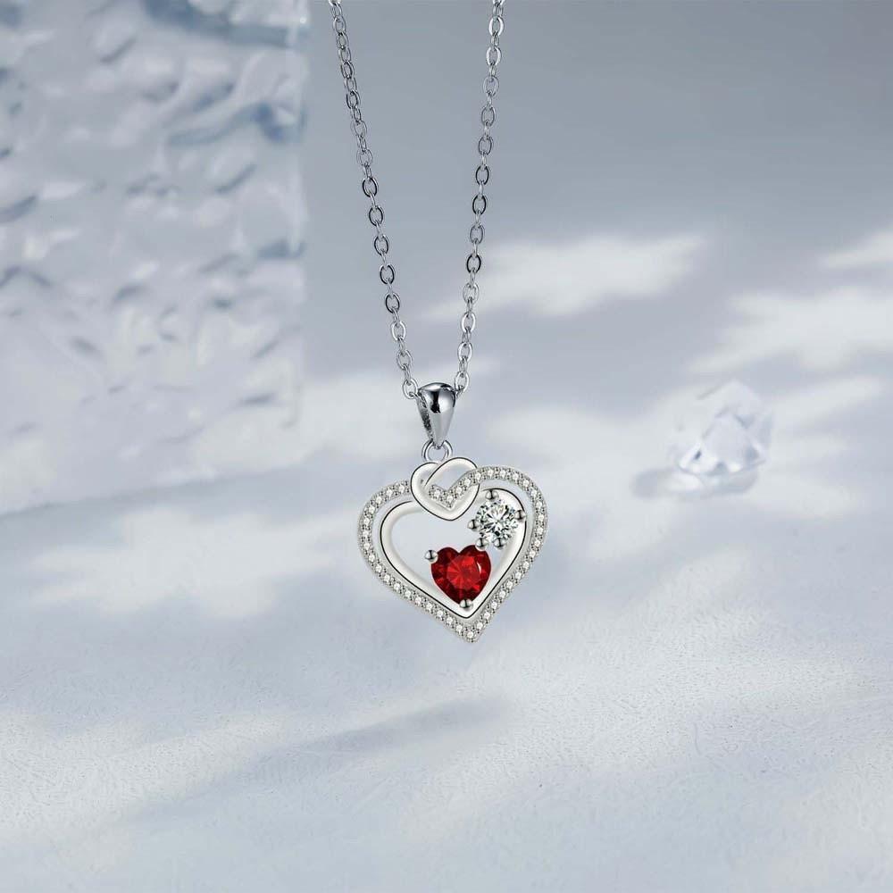 Rhinestone Heart Rose Necklace Neck Accessories Valentine's Day Clavicle Chain Wedding Anniversary