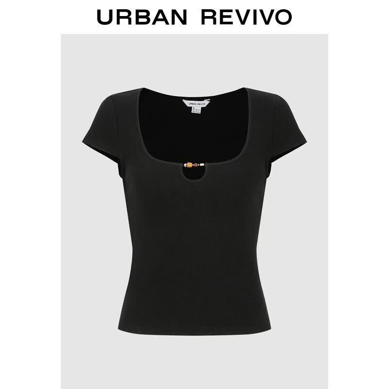 UR2026 Women s Beaded Short Sleeve T-Shirt S