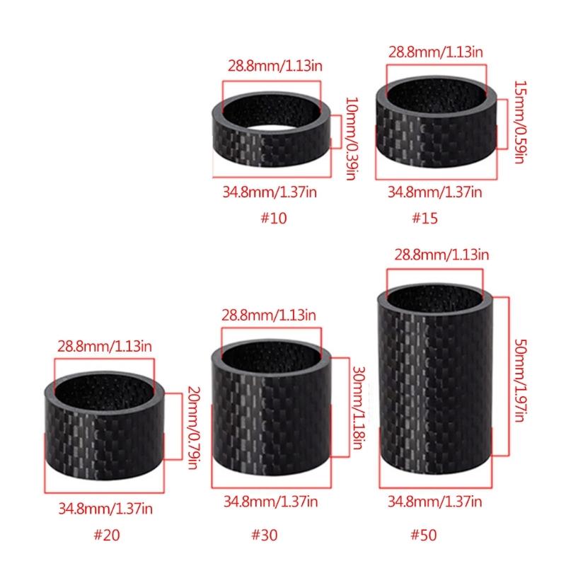 MTB Road Bike Bicycles Carbon Fiber Headset Fork Spacers Road Bike Handlebar Stem Washer Rings Front Fork Bicycles Part