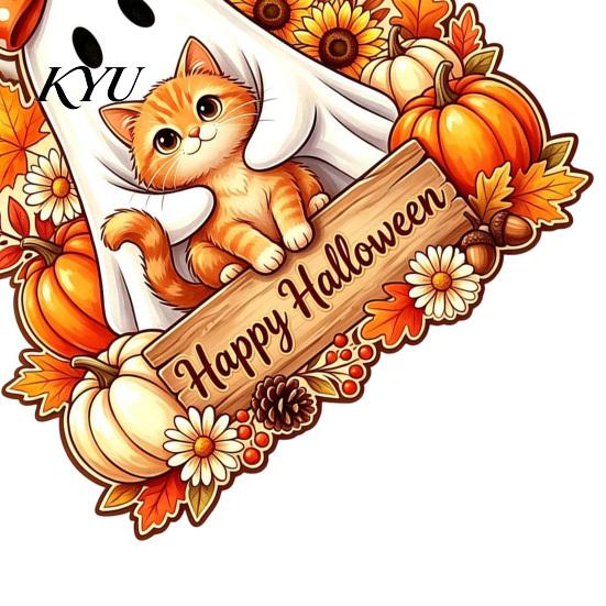 Festive Window Hanging Halloween Wooden Sign, Happy Door Sign with Gnomes/Ghosts, Retro Decorative Wood Board Autumn Harvest Festival Wall Decoration
