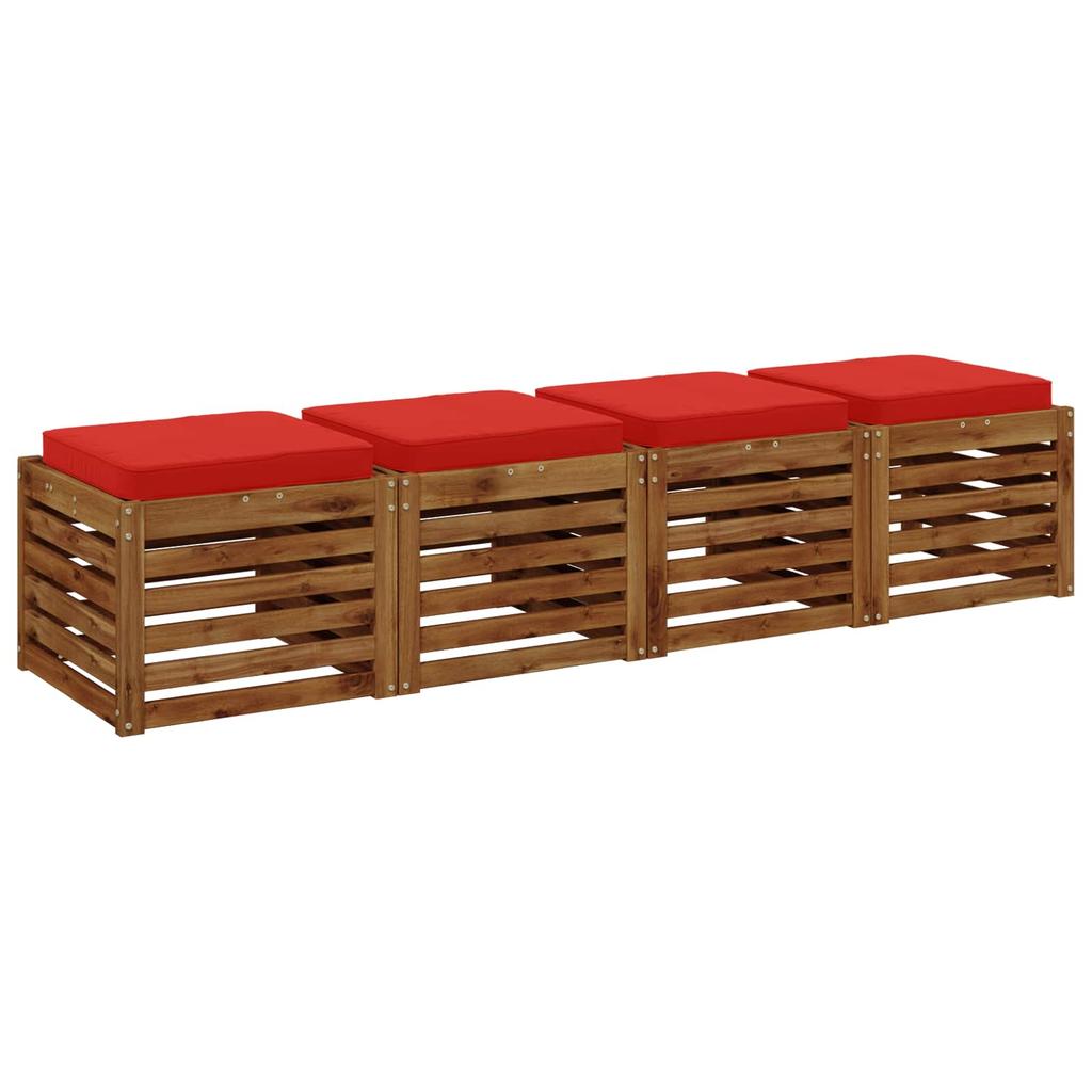 4 Piece Seat Cushions VUGHT 4 Pcs 100percent Polyester Red
