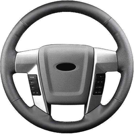 Hand Sewn Steering Wheel Cover Microfiber Leather Stitched on Wrap,Fit for Ford 2015 Expedition/2014 F-150 Tremor/2013 F-150/2010 2011 F-150