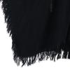 Y's Wool Long Sleeve Fringe Poncho 1 Black Coat Women Used