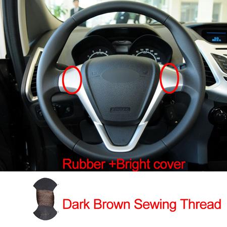 Hand Sewing Car Steering Wheel Cover For Ford Fiesta 2008-2016 2017 Ecosport 2014- 2015 2016 2017 Braid on the Steering wheel