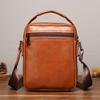 New Men's Leather Messenger Bag Mini Shoulder Bag 8-inch Trendy Men's Bag Retro First Layer Cowhide Handbag